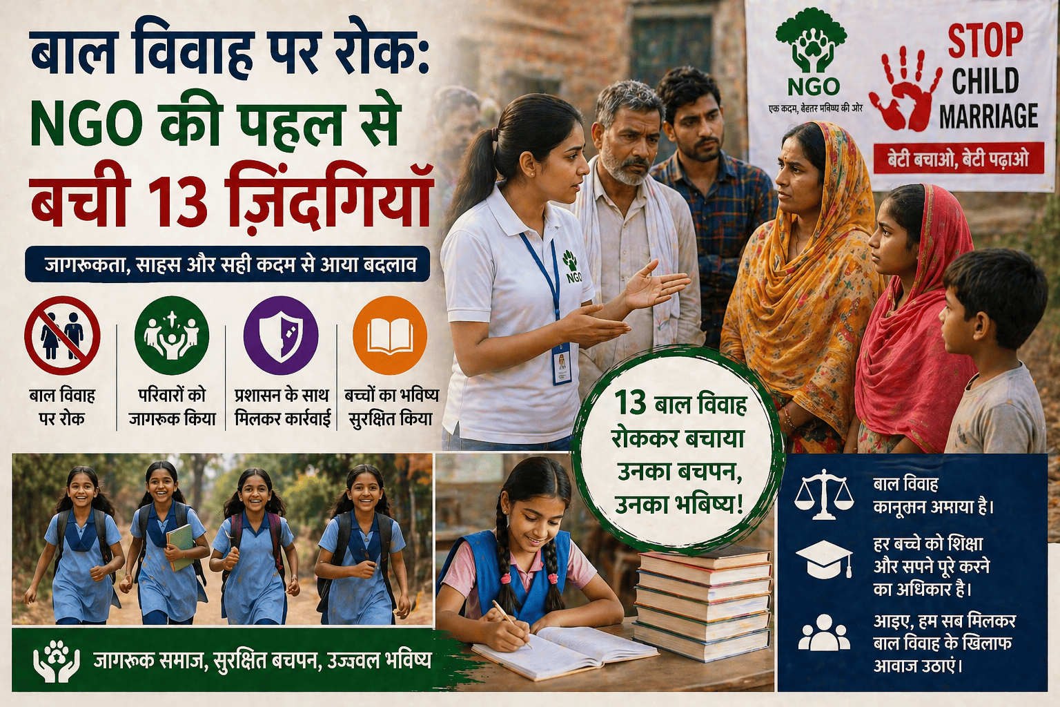 बाल विवाह पर रोक: NGO की पहल से बचीं 13 ज़िंदगियाँ